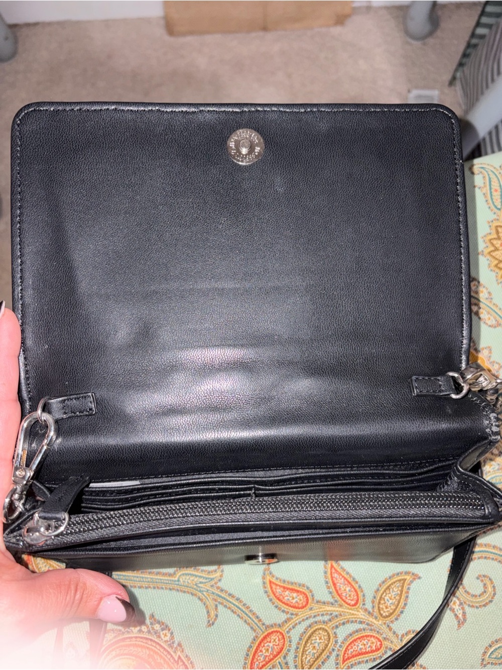 Steve Madden Black Leather Crossbody Wallet Bag